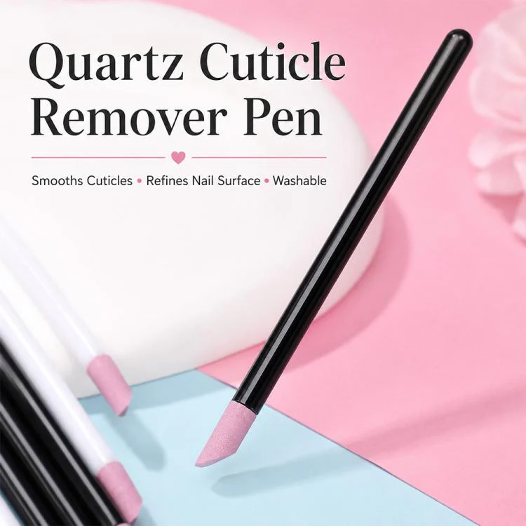 2pcs/Pack Angled Quartz Nail Pen Nail Surface Polishing Tool(Black) - Image 2
