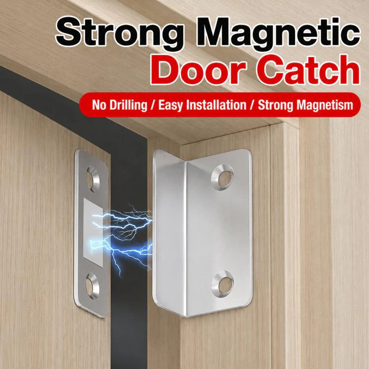2pcs  /Pack Ultra-thin Invisible L-Shaped Magnetic Door Stopper For Sliding Doors(Silver) - Image 10
