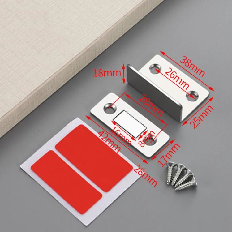 2pcs  /Pack Ultra-thin Invisible L-Shaped Magnetic Door Stopper For Sliding Doors(Silver) - Image 11