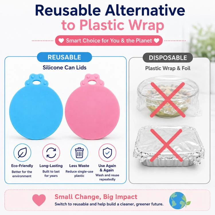 2pcs Pet Food Cans Sealed Silicone Lid(Sky Blue+Pink) - Image 10