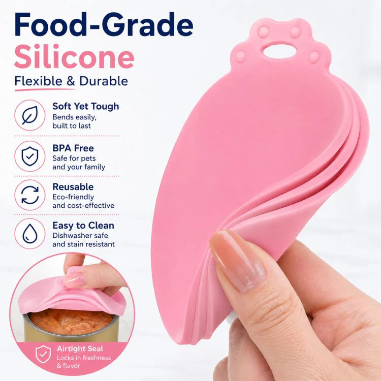2pcs Pet Food Cans Sealed Silicone Lid(Sky Blue+Pink) - Image 4