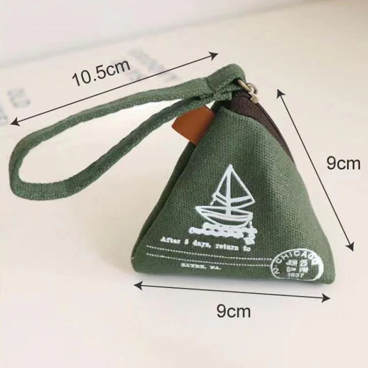2pcs Retro Zongzi-Shaped Coin Purse Mini Canvas Coin Bag(Style and Color Delivery Random) - Image 4