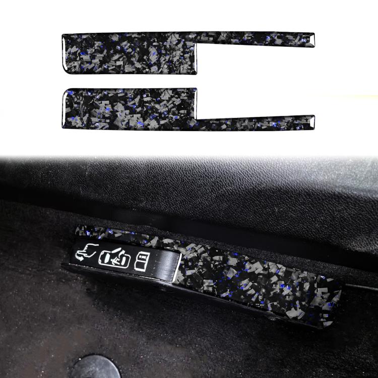 2pcs/Set Forged Gold Foil Carbon Fiber Car Door Lock Switch Decorative Sticker for Chevrolet Corvette C8 2020-, Left and Right Driver(Blue)