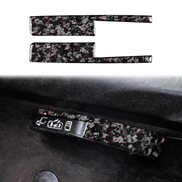 2pcs/Set Forged Gold Foil Carbon Fiber Car Door Lock Switch Decorative Sticker for Chevrolet Corvette C8 2020-, Left and Right Driver(Red)