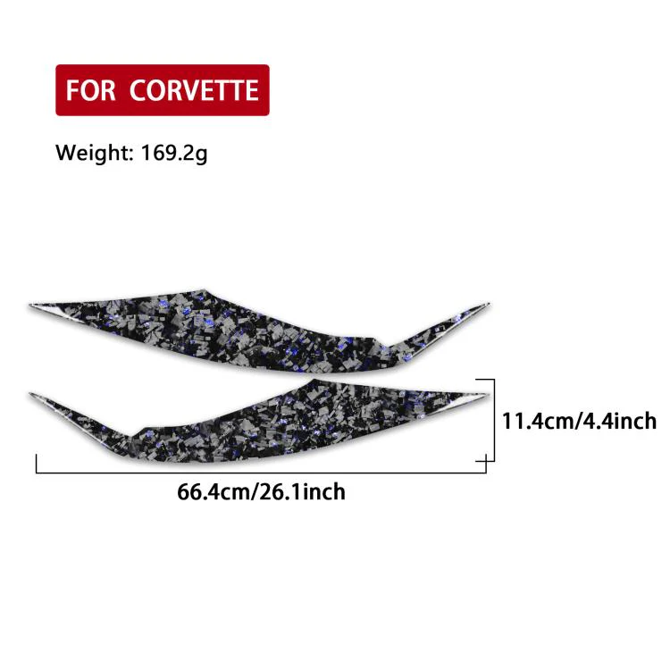 2pcs/Set Forged Gold Foil Carbon Fiber Car Rear Air Vent Decorative Sticker for Chevrolet Corvette C8 2020-, Left and Right Driver(Blue) - Image 2