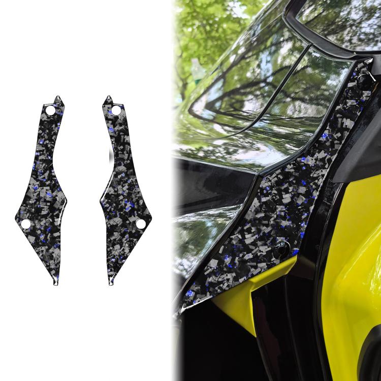 2pcs/Set Forged Gold Foil Carbon Fiber Car Rear Door Inside Frame Decorative Sticker for Chevrolet Corvette C8 2020-, Left and Right Driver(Blue)