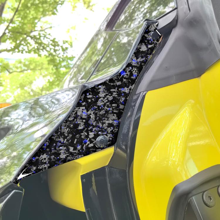 2pcs/Set Forged Gold Foil Carbon Fiber Car Rear Door Inside Frame Decorative Sticker for Chevrolet Corvette C8 2020-, Left and Right Driver(Blue) - Image 4