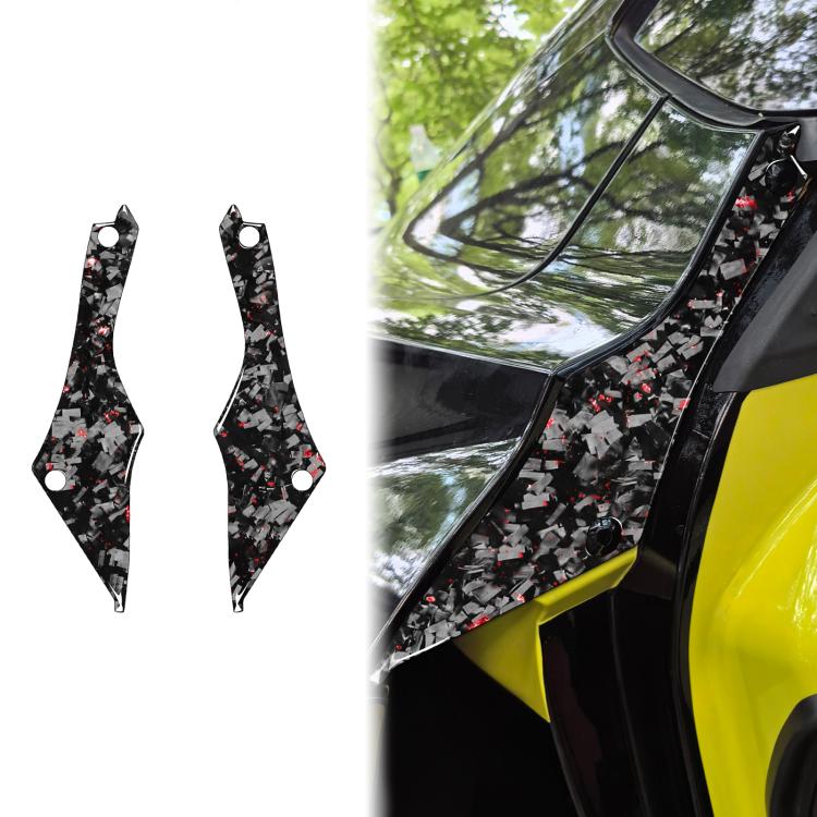 2pcs/Set Forged Gold Foil Carbon Fiber Car Rear Door Inside Frame Decorative Sticker for Chevrolet Corvette C8 2020-, Left and Right Driver(Red)