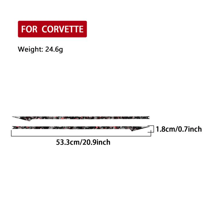 2pcs/Set Forged Gold Foil Carbon Fiber Car Taillight Decorative Sticker for Chevrolet Corvette C8 2020-, Left and Right Driver(Red) - Image 2