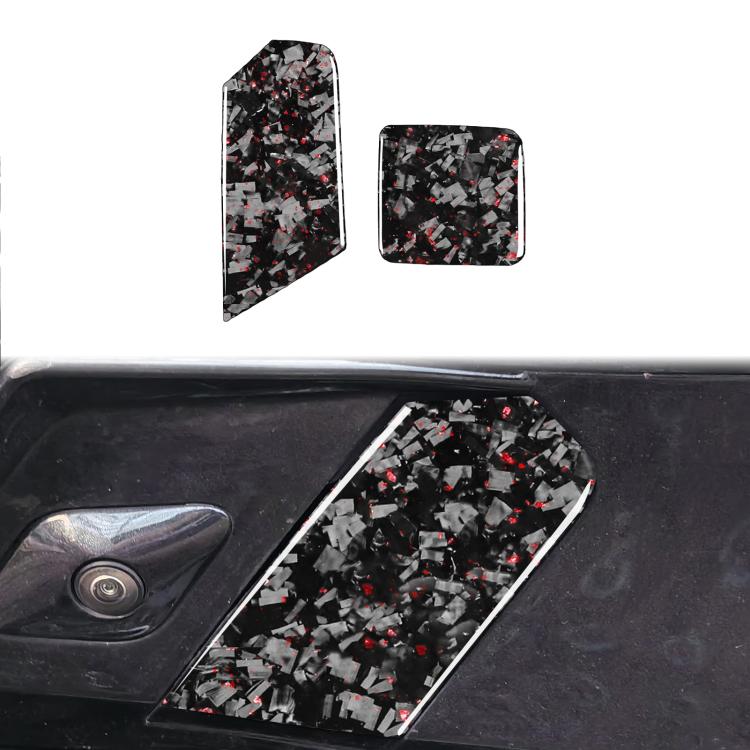 2pcs/Set Forged Gold Foil Carbon Fiber Car Trailer Hook Decorative Sticker for Chevrolet Corvette C8 2020-, Left and Right Driver(Red)