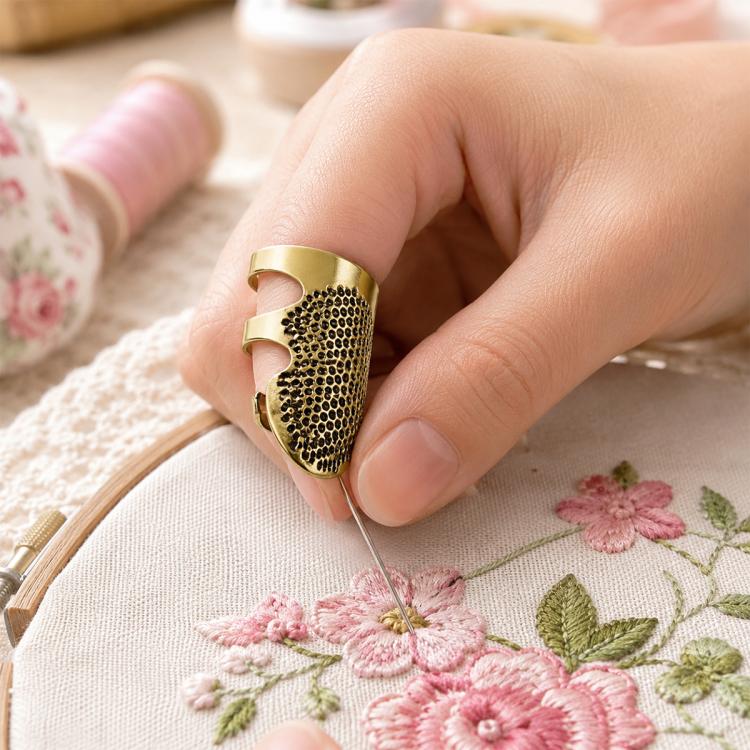 2pcs / Set S and M Household Adjustable Metal Sewing Thimble Finger Protectors(Random Color Delivery) - Image 10