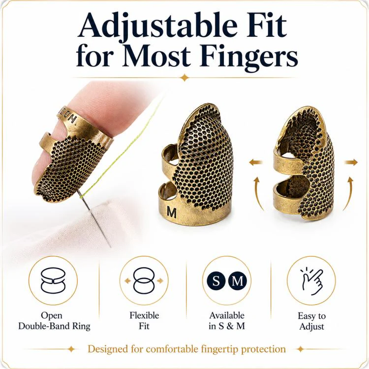 2pcs / Set S and M Household Adjustable Metal Sewing Thimble Finger Protectors(Random Color Delivery) - Image 9