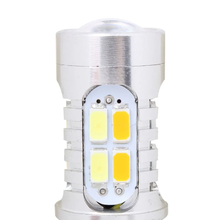 2PCS T25 10W 700LM Yellow + White Light Dual Wires 20-LED SMD 5630 Car Brake Light Lamp Bulb, Constant Current, DC 12-24V - Image 5