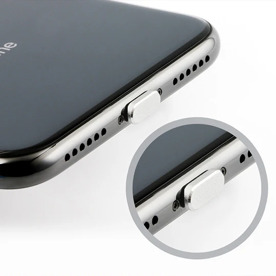 2pcs Universal 8 Pin Charging Port Metal Anti-Dust Plug for iPhone(Grey) - Image 5