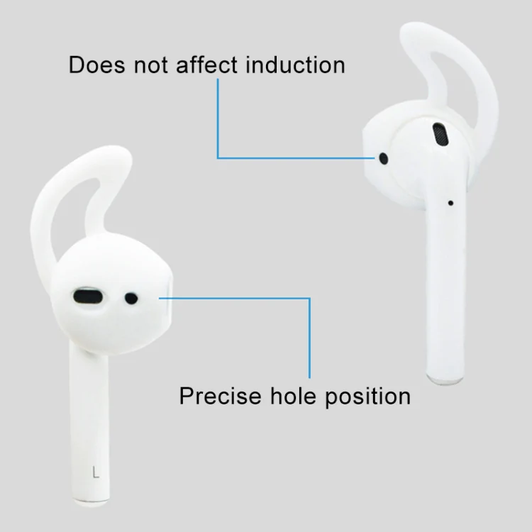 2pcs Wireless Bluetooth Earphone Silicone Ear Caps Earpads for Apple AirPods(White) - Image 3