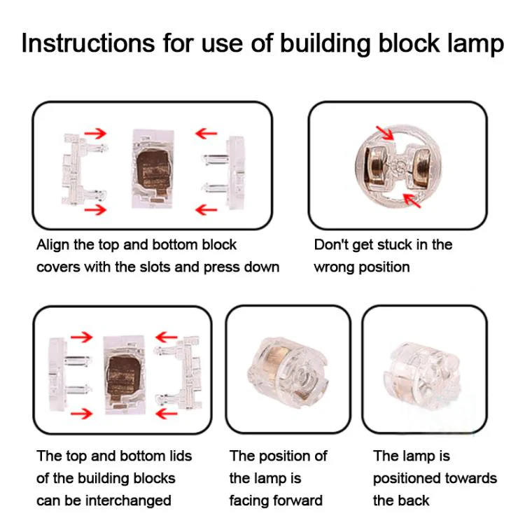 2x2 Round Building Blocks LED Light Accessories DIY Educational Toy(Pink Light Continuous) - Image 6