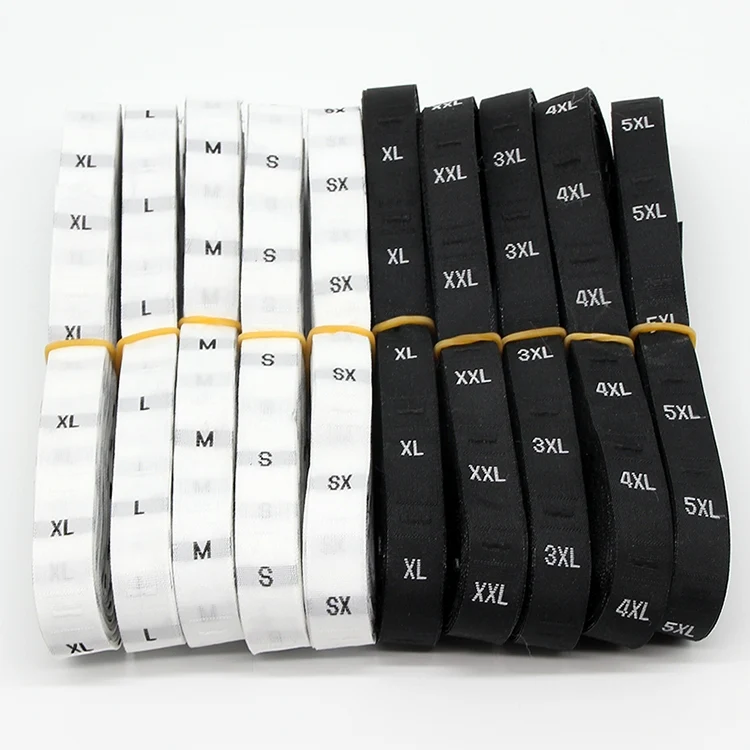 3.2 x 1.2cm Size Labels Polyester Cloth Clothing Label 1 Roll (about 380 PCs), Size:S(Black) - Image 4