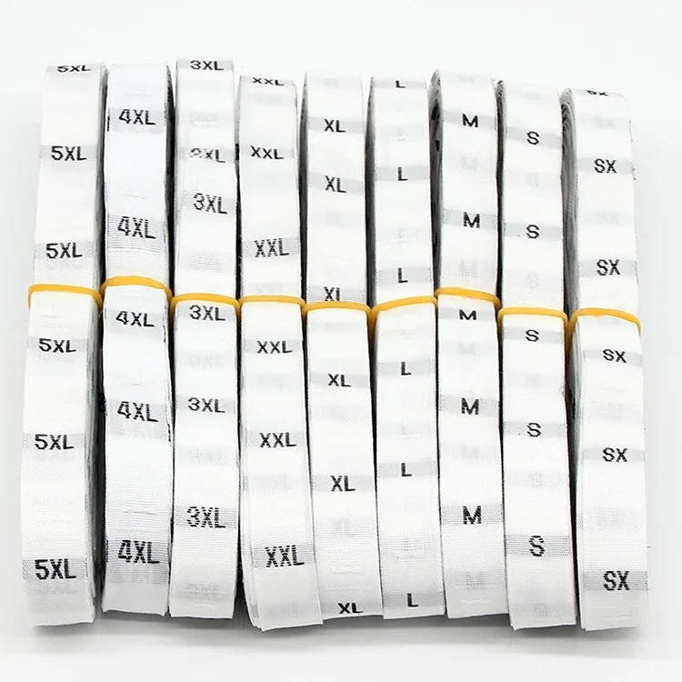 3.2 x 1.2cm Size Labels Polyester Cloth Clothing Label 1 Roll (about 380 PCs), Size:XS(White) - Image 3