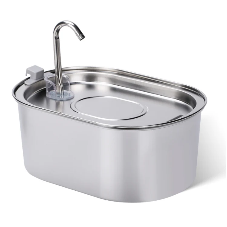 3.2L Stainless Steel Faucet Pet Water Fountain Quiet Cats Water Dispenser(USB Port)