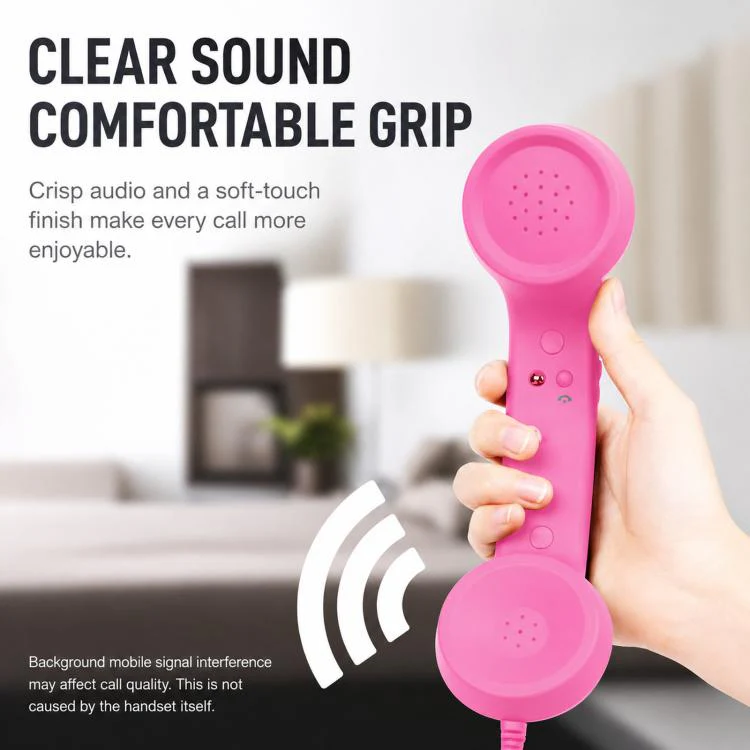 3.5mm Retro Telephone Handset Cell Phone Receiver with Vol Control & Mic(White) - Image 5