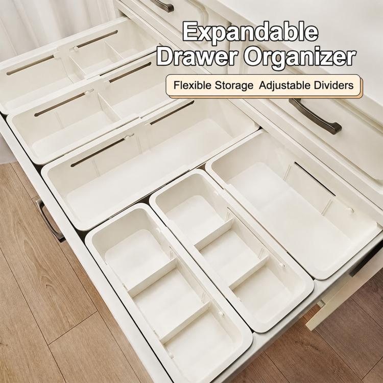 3 in 1 30-37x22x5.5cm Retractable Drawer Storage Box - Image 9