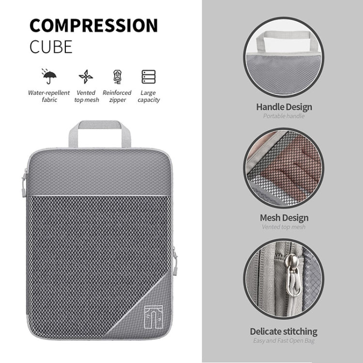 3 In 1 Compression Mesh Travel Cubes Clothes Underwear Packing Bags(Black) - Image 2