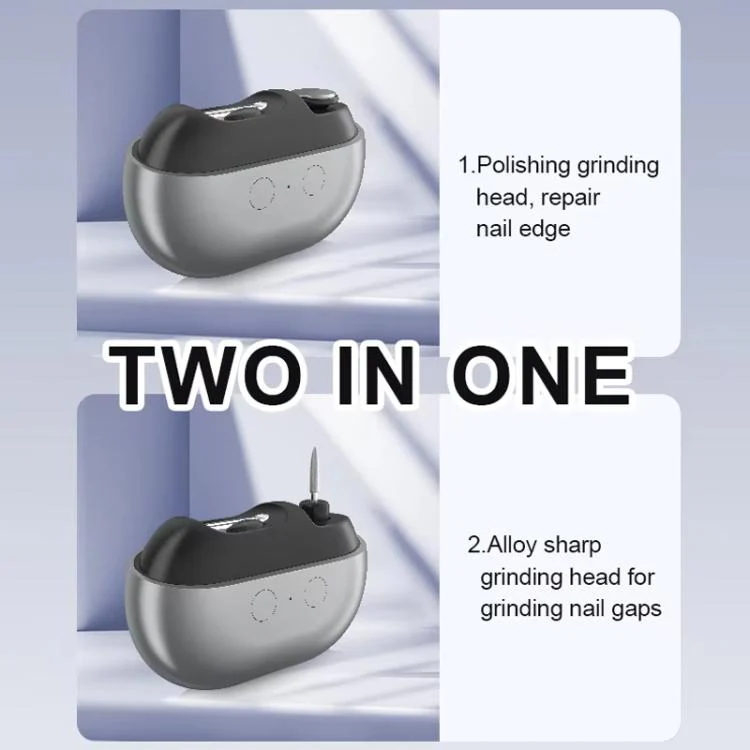 3-in-1 Electric Nail Clipper & File All-in-One Automatic Trimmer with Magnetic Cover(M7 Gray) - Image 3
