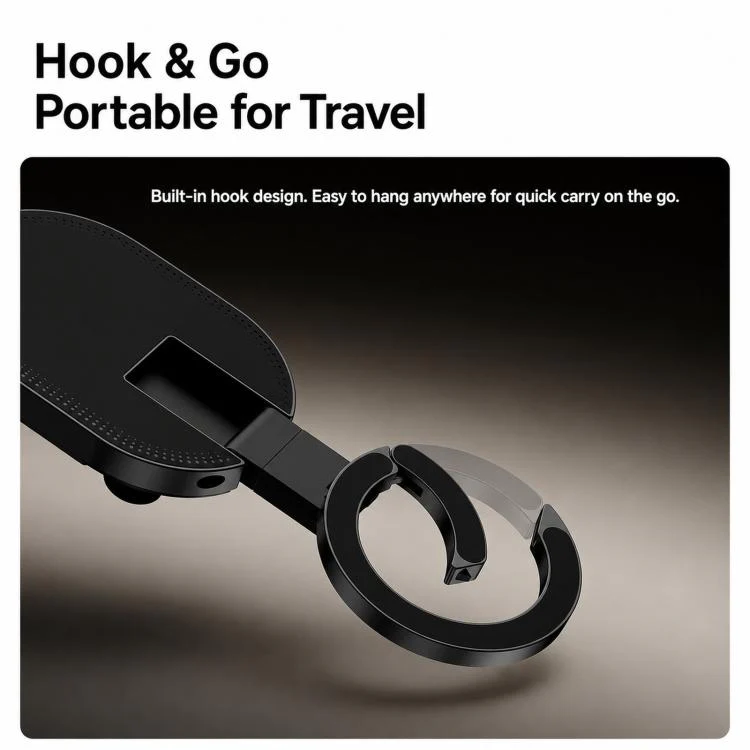 3-in-1 Magnetic Suction Cup Phone Holder 360-degree Rotatable Folding Shower Mirror Gym Mount with Clip Hook(Black) - Image 10