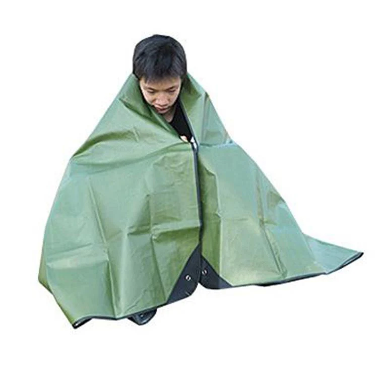 3 In 1 Multifunctional Emergency Blanket Portable Outdoor Moisture-Proof Mat & Survival Tarp(Green)