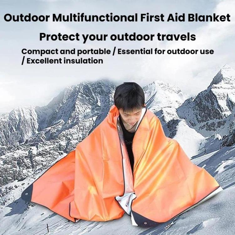 3 In 1 Multifunctional Emergency Blanket Portable Outdoor Moisture-Proof Mat & Survival Tarp(Green) - Image 2