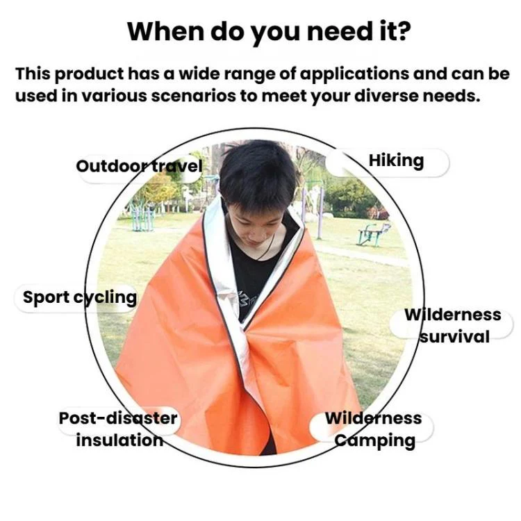 3 In 1 Multifunctional Emergency Blanket Portable Outdoor Moisture-Proof Mat & Survival Tarp(Green) - Image 3