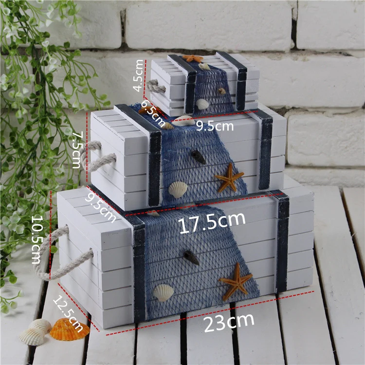 3 In 1 Wooden Storage Box Jewelry Boxes Wooden Box Decoration(Gray Set) - Image 6