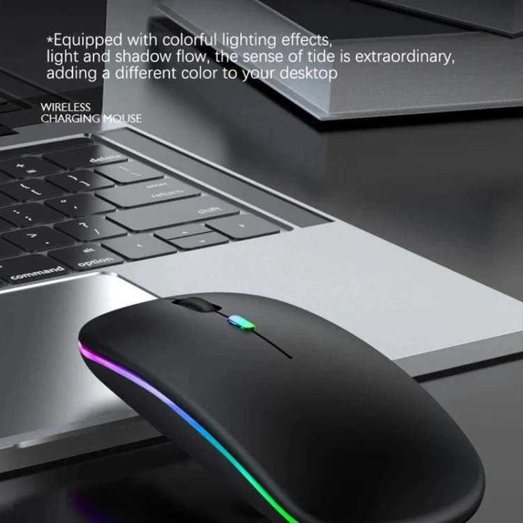 3 Keys RGB Backlit Silent Bluetooth Wireless Dual Mode Mouse(White) - Image 6