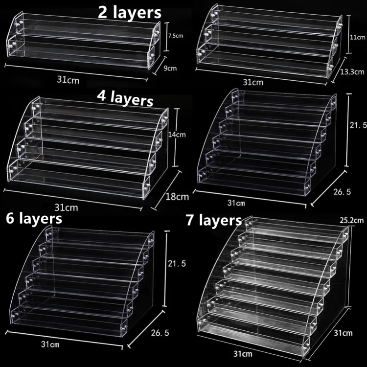 3 Layers  Acrylic Nail Polish Display Rack Transparent Ladder Stand Cosmetic Essential Oil Bottle Holder - Image 3