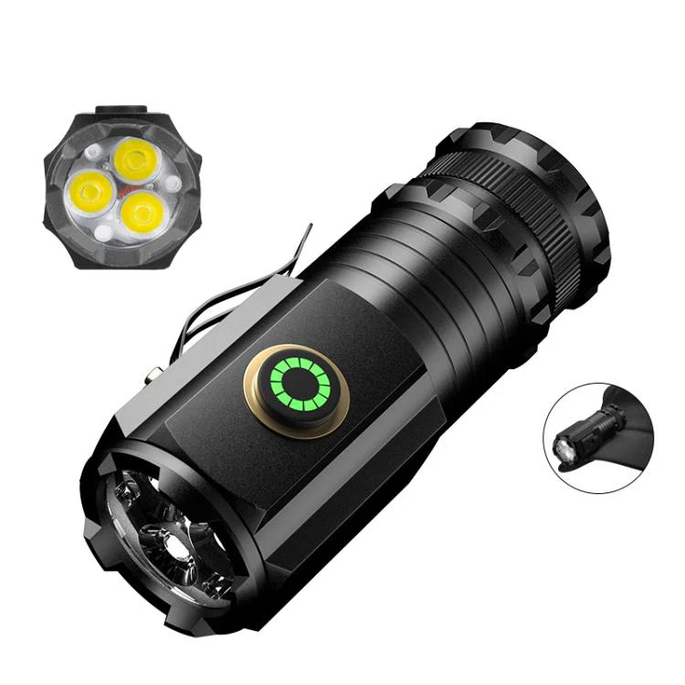 3 LED Mini Flashlight Rechargeable Waterproof 2000LM Super Bright Torch, Spec:  Tail No Magnet - Image 2