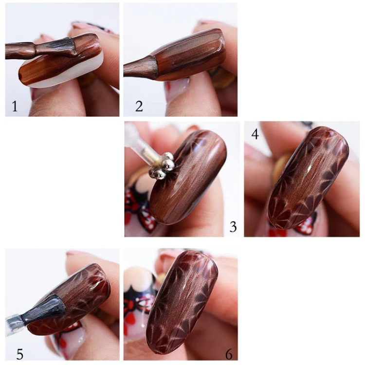 3 PCS Cat Eye Gel Magnet Pen Double Head Magnetic Pen Plum Branding Flower Magnetic Pen Nail Cat Eye Magnet New Tool(Powder Transparent Label) - Image 4