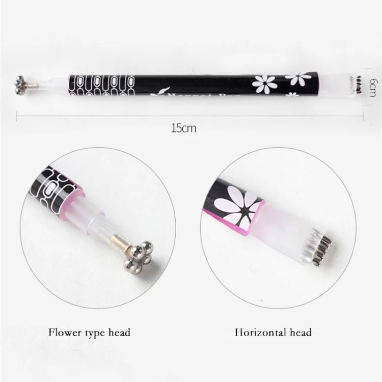 3 PCS Cat Eye Gel Magnet Pen Double Head Magnetic Pen Plum Branding Flower Magnetic Pen Nail Cat Eye Magnet New Tool(silver) - Image 6