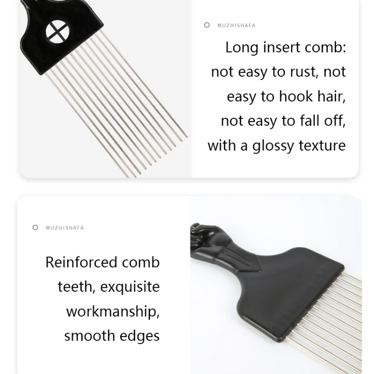 3 PCS Hairdressing Steel Needle Oil Hair Comb Plastic Haircut Pointed Tail Comb, Color Classification: P2021 - Image 4