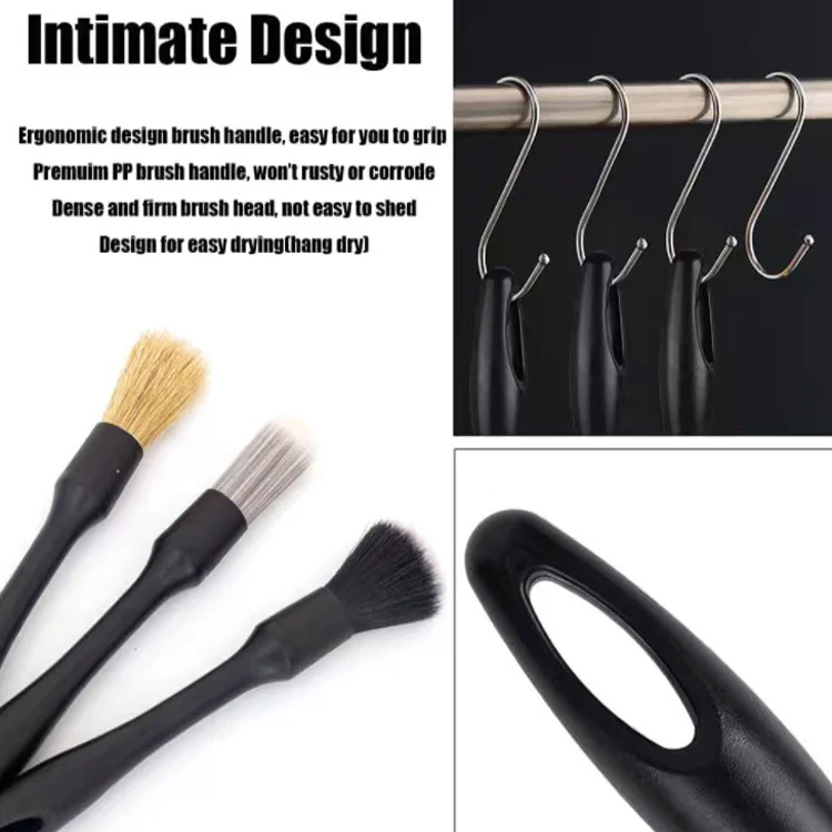 3 PCS / Set Car Interior Air Conditioning Cleaning Nylon Brush - Image 5