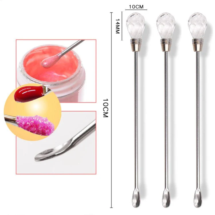 3 PCS Stainless Steel Nail Tool Stirrer(Transparent) - Image 3