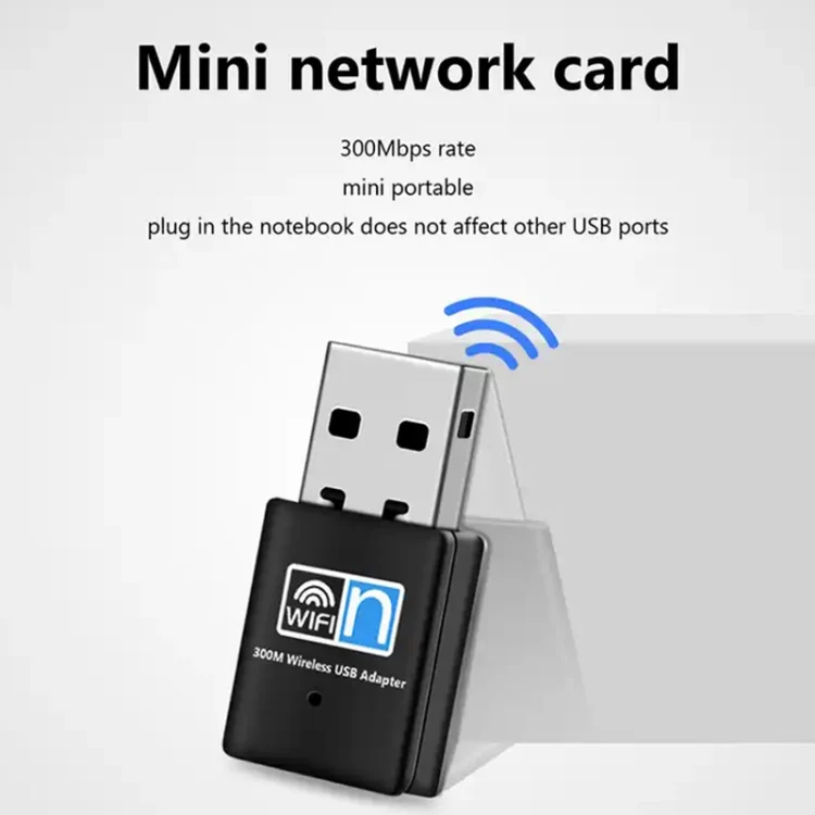 300Mbps Wireless 802.11N USB Network Nano Card Adapter(Black) - Image 4