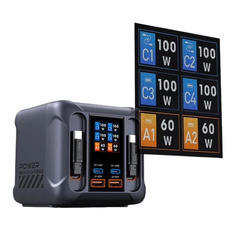 300W Multi-Port Charger with USB Socket and Built-in Cable(US Plug) - Image 2