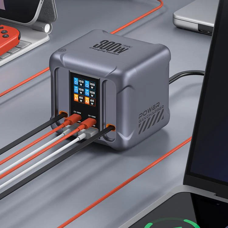 300W Multi-Port Charger with USB Socket and Built-in Cable(US Plug) - Image 4