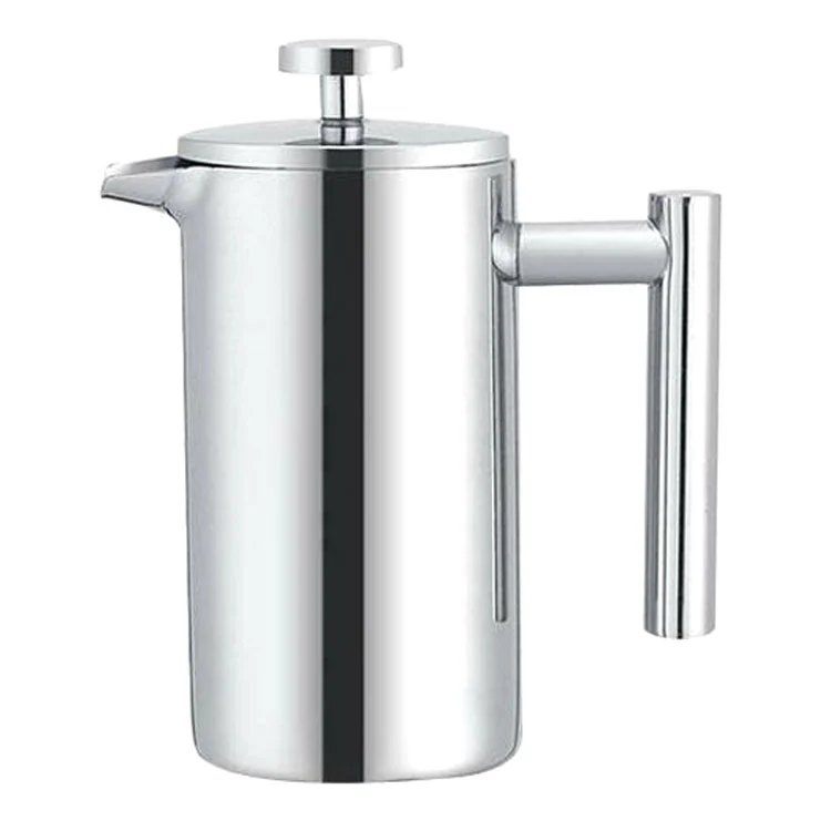 304 Stainless Steel French Pressure Coffee Pot Hand Made Tea Pot, Capacity:1000ml