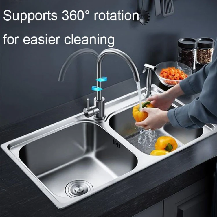 304 Stainless Steel Kitchen Rotatable Sink Faucet(60cm Pipe+Single Cold Curve) - Image 5