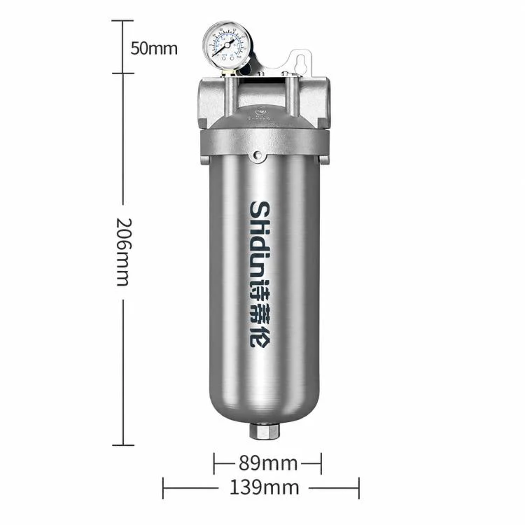 304 Stainless Steel Whole House Pre-Filter Water Purifier, Style:10-ton 1 inch Threaded Screw - Image 2