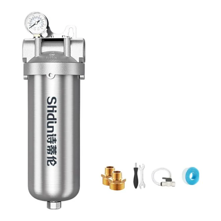 304 Stainless Steel Whole House Pre-Filter Water Purifier, Style:10-ton Threaded 6-point