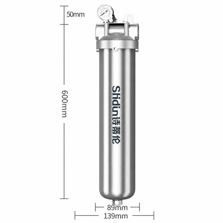 304 Stainless Steel Whole House Pre-Filter Water Purifier, Style:20-ton 1 inch Threaded Screw - Image 2