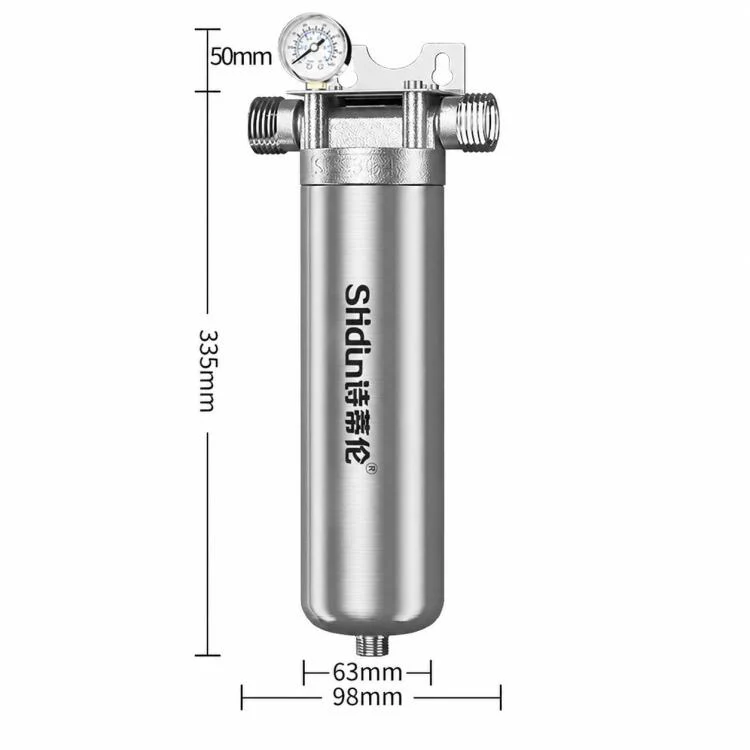 304 Stainless Steel Whole House Pre-Filter Water Purifier, Style:8-ton 1 inch Threaded Screw - Image 2