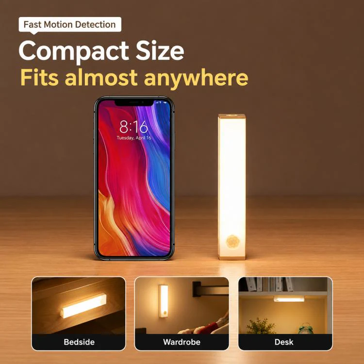 30cm 3W Intelligent Motion Sensor LED Night Light Bar Bedside Lamp(3000K Warm Light) - Image 10